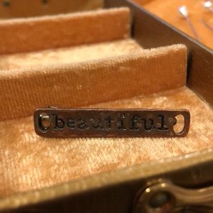 Vintage Bronze ‘beautiful’ Hair Clip